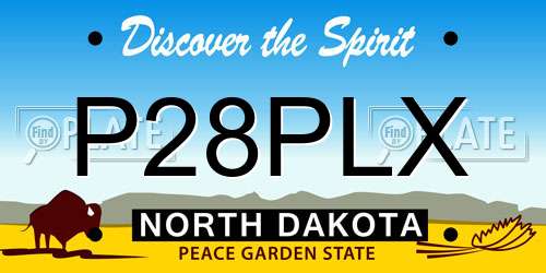 P28PLX North Dakota License Plate