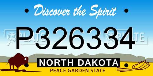 P326334 North Dakota License Plate