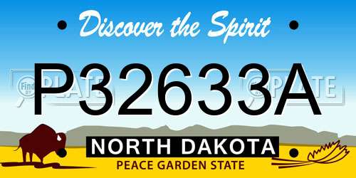 P32633A North Dakota License Plate