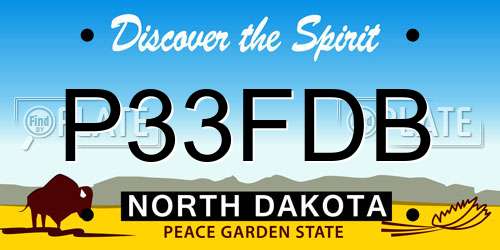 P33FDB North Dakota License Plate