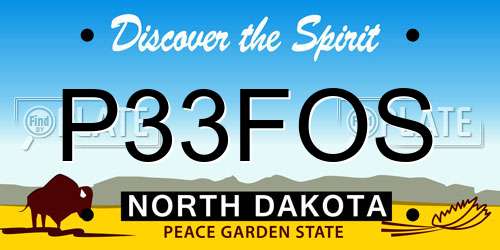 P33FOS North Dakota License Plate