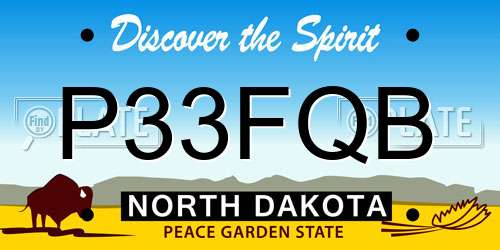P33FQB North Dakota License Plate