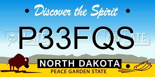 P33FQS North Dakota License Plate