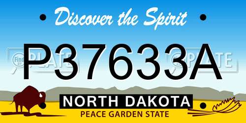 P37633A North Dakota License Plate
