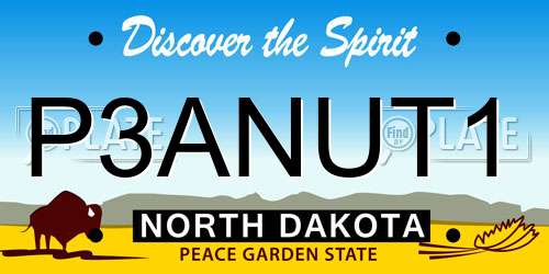 P3ANUT1 North Dakota License Plate