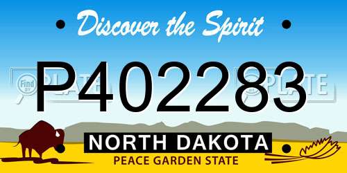 P402283 North Dakota License Plate