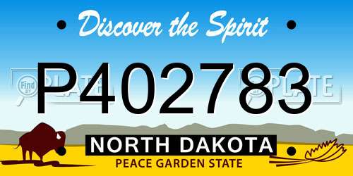 P402783 North Dakota License Plate