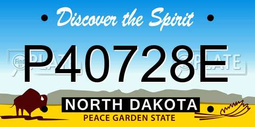 P40728E North Dakota License Plate