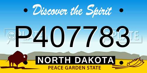 P407783 North Dakota License Plate