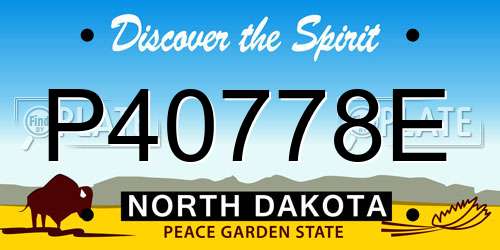 P40778E North Dakota License Plate
