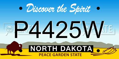 P4425W North Dakota License Plate