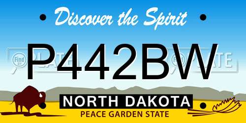 P442BW North Dakota License Plate