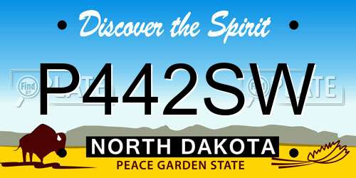 P442SW North Dakota License Plate