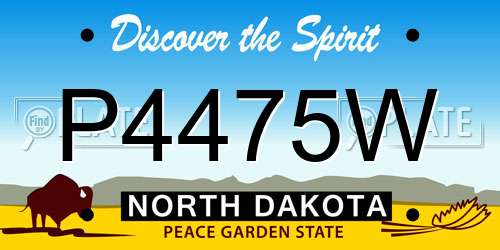 P4475W North Dakota License Plate