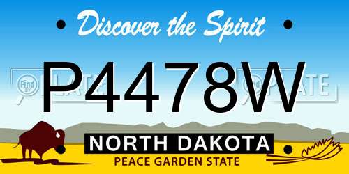 P4478W North Dakota License Plate