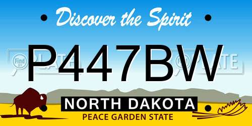P447BW North Dakota License Plate
