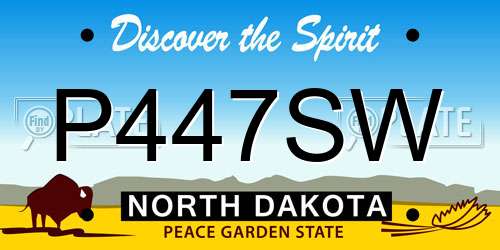 P447SW North Dakota License Plate
