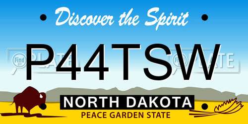 P44TSW North Dakota License Plate