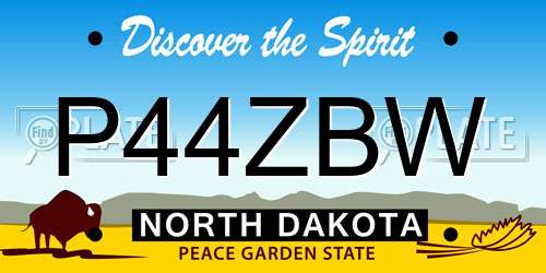 P44ZBW North Dakota License Plate