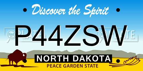 P44ZSW North Dakota License Plate