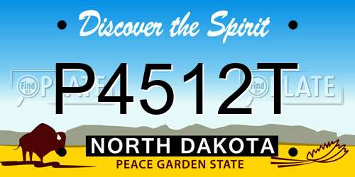 P4512T North Dakota License Plate