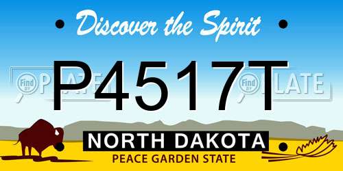 P4517T North Dakota License Plate