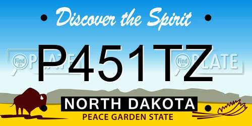 P451TZ North Dakota License Plate