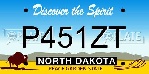P451ZT North Dakota License Plate
