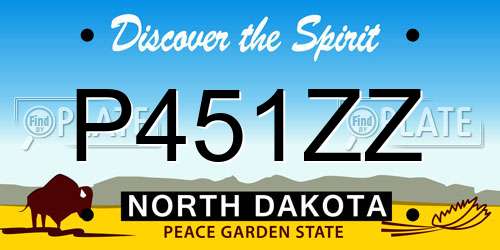 P451ZZ North Dakota License Plate