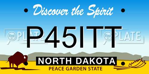 P45ITT North Dakota License Plate