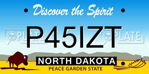 P45IZT North Dakota License Plate