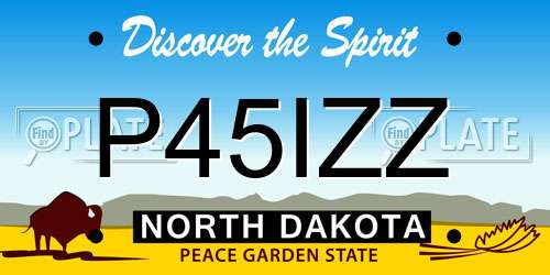P45IZZ North Dakota License Plate