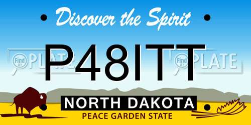 P48ITT North Dakota License Plate