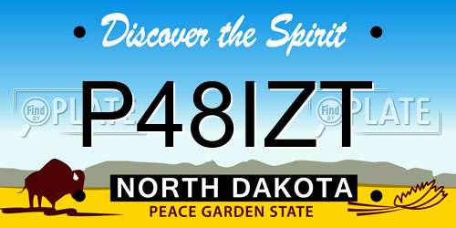 P48IZT North Dakota License Plate