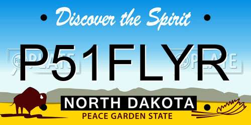 P51FLYR North Dakota License Plate