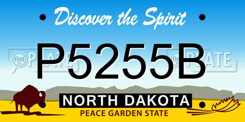P5255B North Dakota License Plate