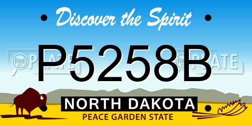 P5258B North Dakota License Plate