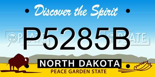P5285B North Dakota License Plate