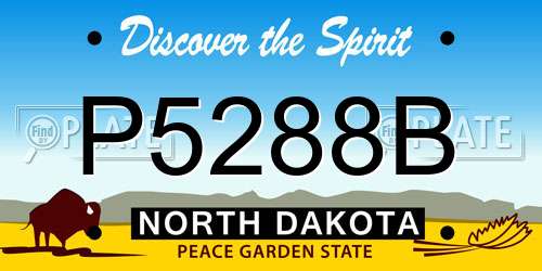 P5288B North Dakota License Plate
