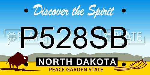 P528SB North Dakota License Plate
