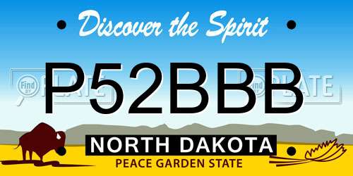 P52BBB North Dakota License Plate