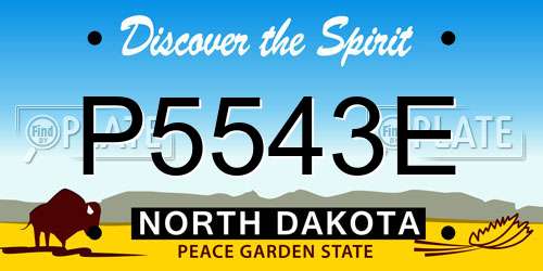 P5543E North Dakota License Plate