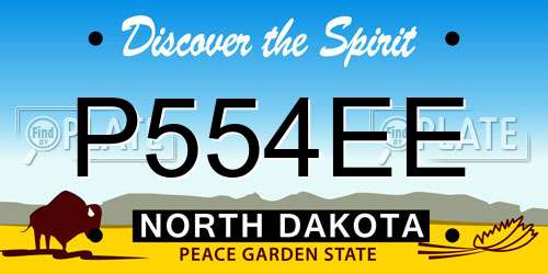 P554EE North Dakota License Plate