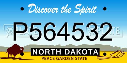 P564532 North Dakota License Plate