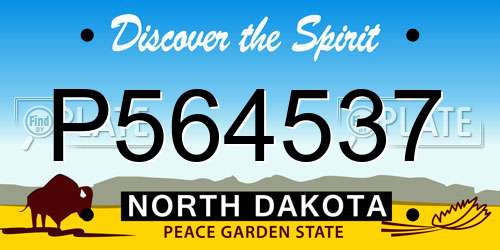 P564537 North Dakota License Plate