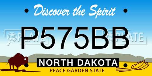 P575BB North Dakota License Plate