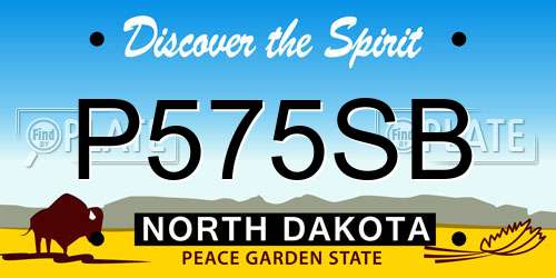 P575SB North Dakota License Plate