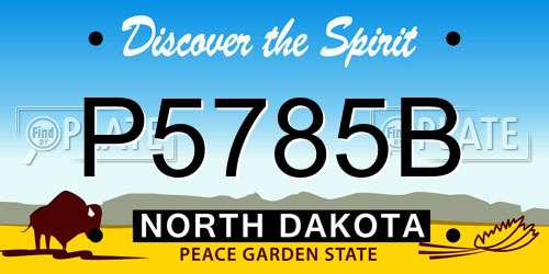 P5785B North Dakota License Plate