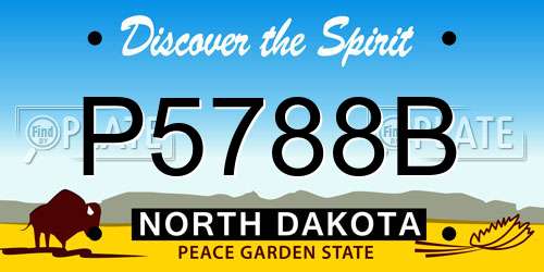 P5788B North Dakota License Plate