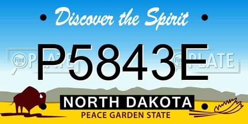 P5843E North Dakota License Plate